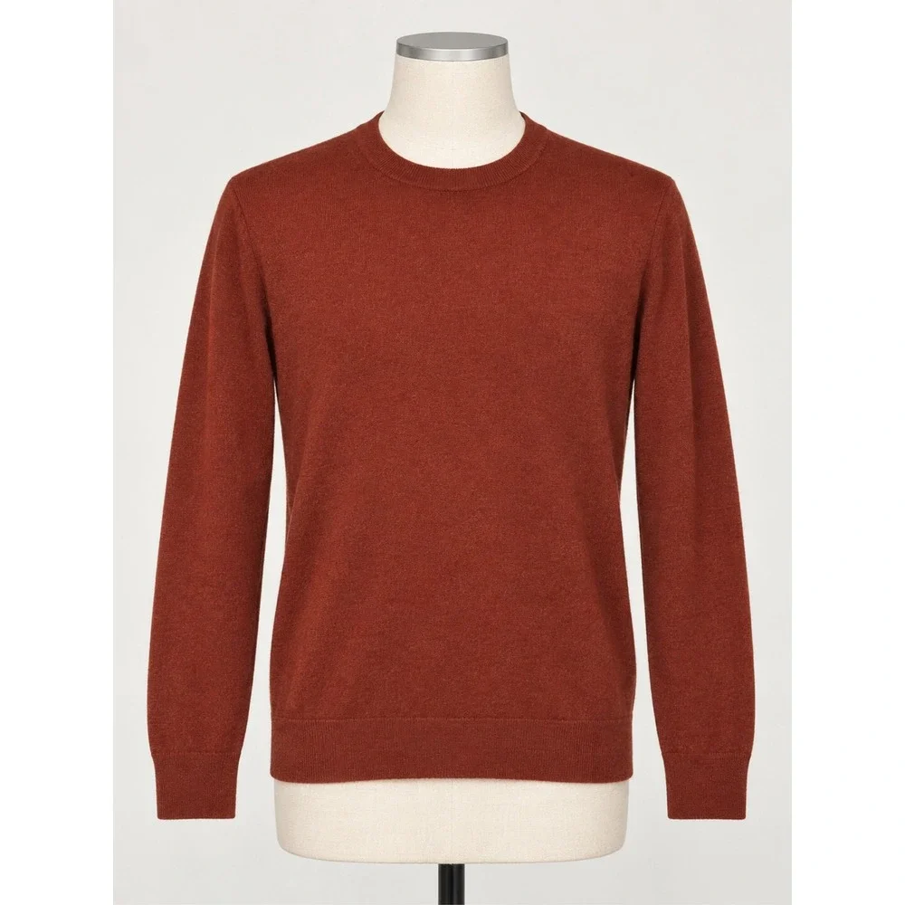 Banana Republic Mens Italian Merino Wool Baruffa Sweater Rust Orange Large L